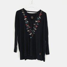 Double D Ranch Top Womens S Embroidered Beade...