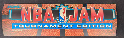 NBA Jam Tournament Edition Arcade Game Original Marquee Backlit Sign Insert 1993
