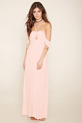 Bridesmaid Blush Long Dress Forever 21 Pink Chiffon Dress Forever 21