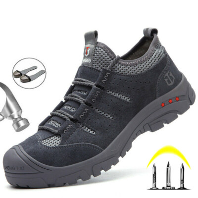 Men Safety Steel Toe Shoes Puncture-Proof Work Boots Indestructible Footwear