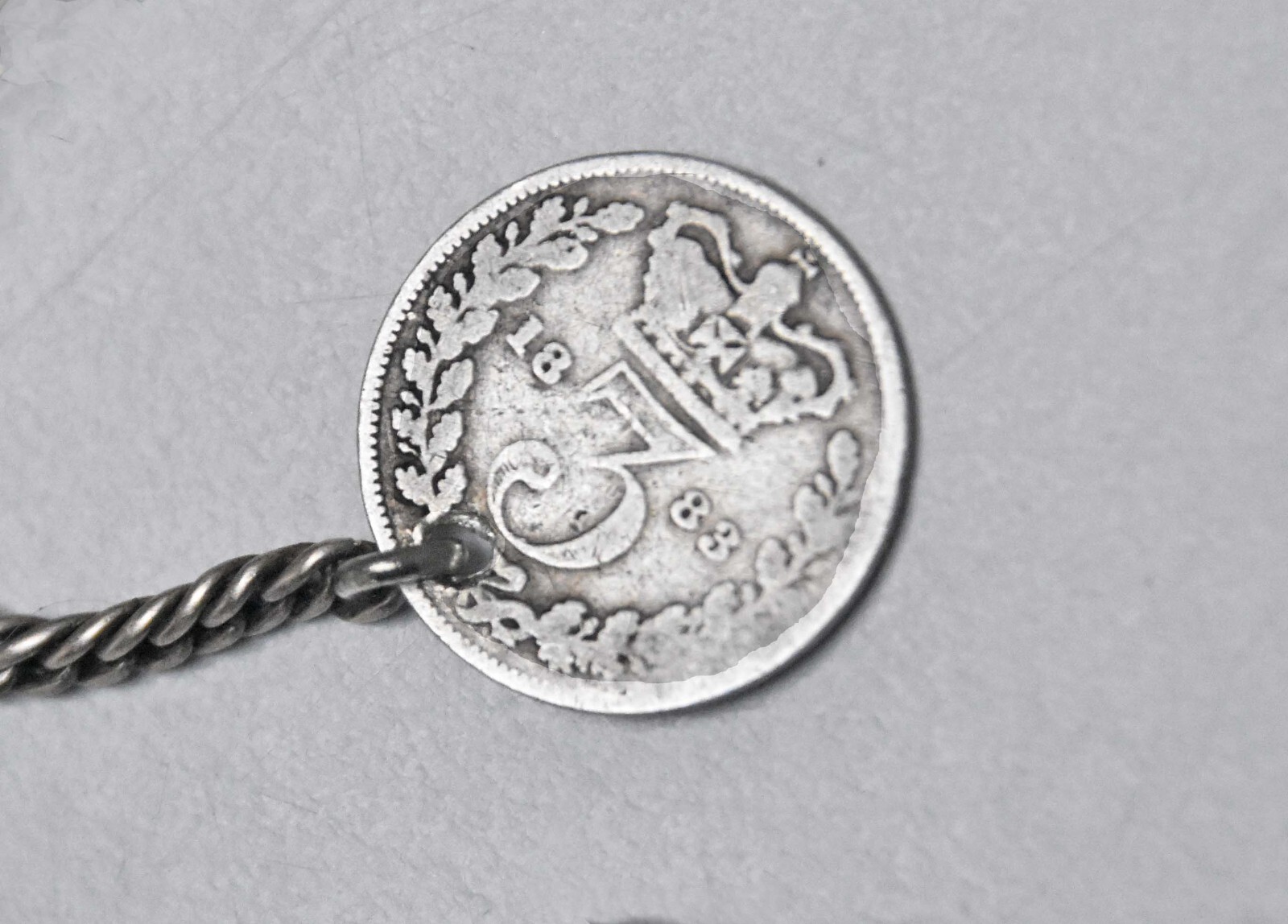 ANTIQUE ALBERTINA TYPE POCKET WATCH CHAIN with 1883 SILVER VICTORIAN