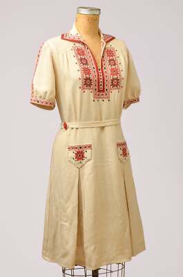 1920s Hungarian Hand Embroidered on Linen Cotton Folk Dress | eBay 1920s Hungarian Hand Embroidered on Linen Cotton Folk Dress | eBay