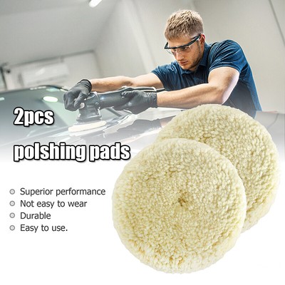 2pack Wool Polishing Pads 3''-7'' Buffing Pad Hook & Loop For Cutting & Polishing
