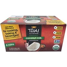 Thai Kitchen Organic Unsweetened Coconut Milk, 13.66 Fl Oz Pack of 6 