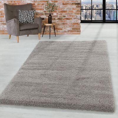 Shaggy Hochflor Teppich Wohnzimmerteppich Flor Super Weich Farbe Beige
