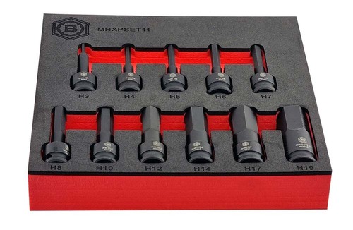 3/8" Drive Hex/Allen Key Impact Driver 11Pc Set - Britool Hallmark - Picture 6 of 12