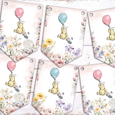 Winnie the Puuh Baby Dusche Jagd, Geschlecht Enthüllung Baby Dusche Banner