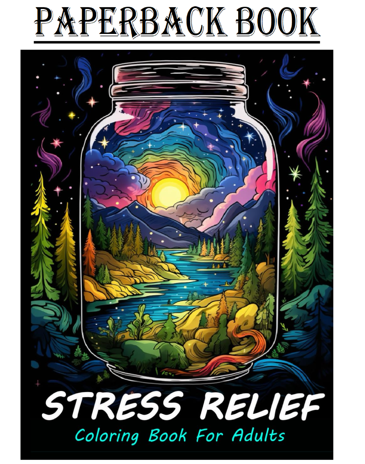 Stress Relief Coloring Book for Adults: Large Print Adult Colouring ...