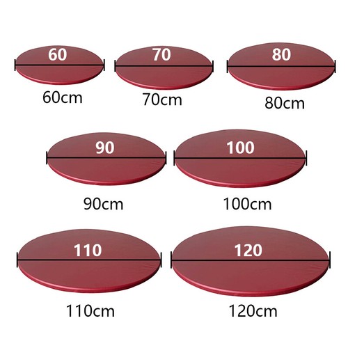 Round Waterproof Table Cover Elastic Fitted PVC Tablecloth Oil Proof Covers Home - Picture 6 of 18