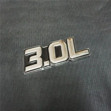 1x Chrome 3.0L Black Metal Emblem Decal Sticker Badge V6 Sports Motors Car Grand