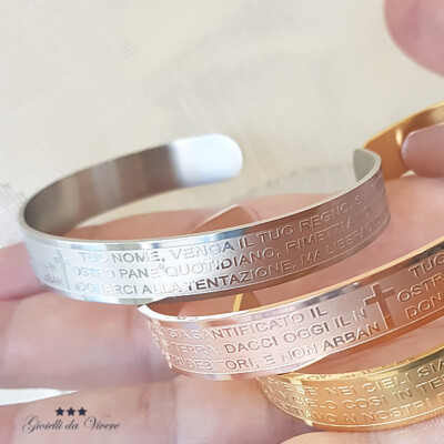 Bracciale Rigido Bracciale Con Preghiera Padre Nostro ITALIANO