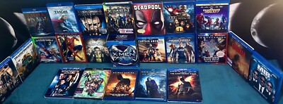 Blu Ray DVD Lot Sci-fi Marvel Batman Xmen Godzilla Spiderman Deadpool Superhero