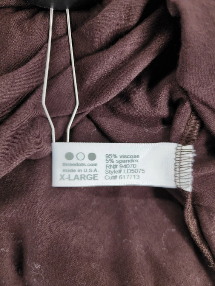 Vestido Three Dots para mujer extra grande manga larga marrón Foto 4 de 4