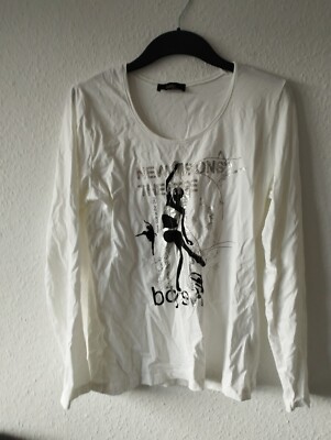 zaffiri collection weißes Langarm Shirt mit Motiv Größe 40