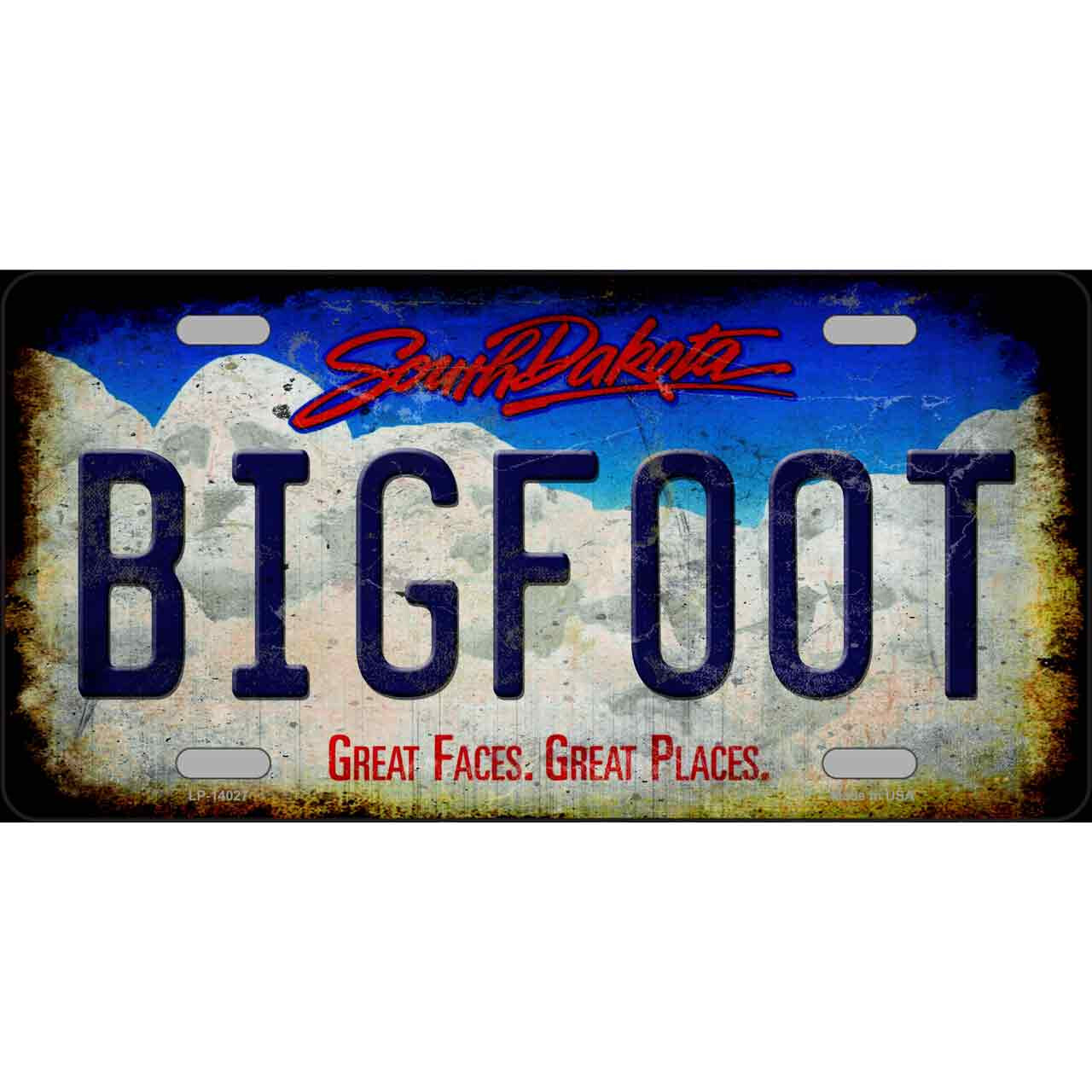 Bigfoot South Dakota Sasquatch Metal Novelty Vanity License Plate Tag Cover Car