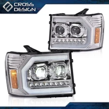 1Pair Clear Lens Headlights Lamp Fit For 2007-2014 GMC Sierra 1500 2500HD 3500HD
