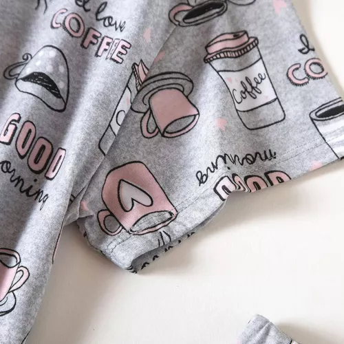 Ladies Pajamas Sets V Neck Sleepwear Women Baggy Dailywear Short Sleeve - Picture 22 of 41