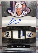 2018-19 UD THE CUP BRAYDEN POINT, #SP-BP, AUTO, 2 COLOR JERSEY, SERIAL #46/99