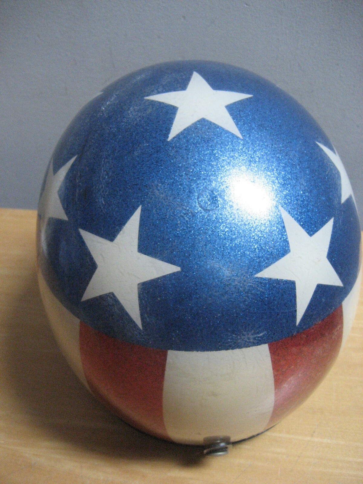 Vintage American Flag Easy Rider Motorcycle Helmet USA *Rough Interior