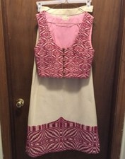 Vtg Handwoven Fabric Skirt  Vest Gorgeous 