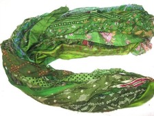 ON 12 yards Unstitched Recycled PURE Silk Sari Ribbon Yarn tassels Henna SKEINS