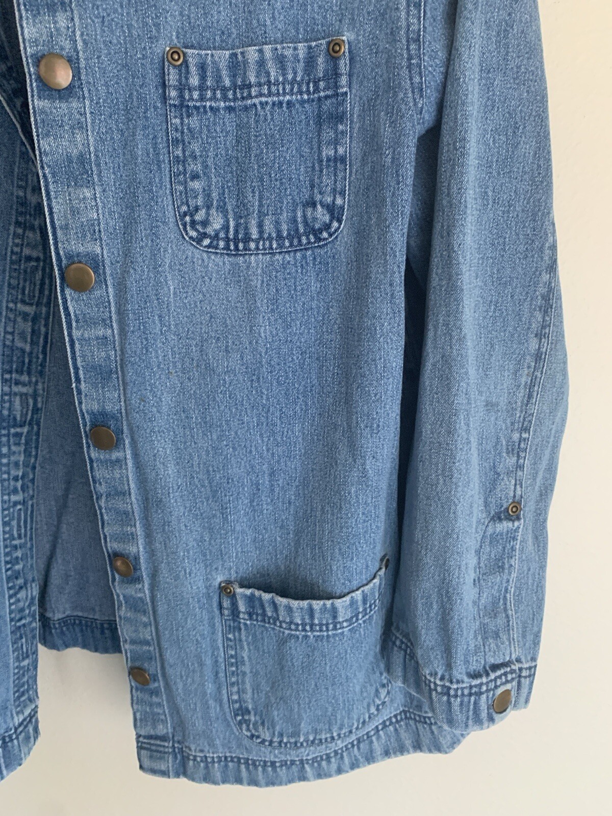 L Classic Elements Button Denim Jacket Lagenlook … - image 2