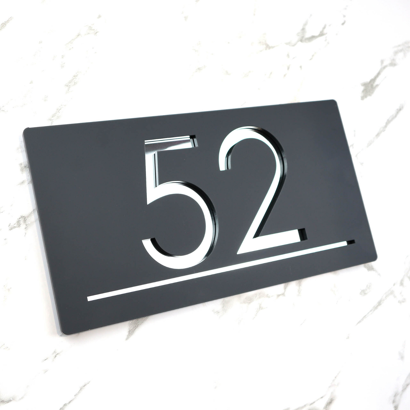 Door Sign House Numbers Laser Gray Silver Mirror House Numbers Address