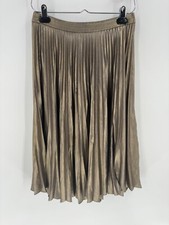A.L.C. Skirt Womens 2 Gold Metallic Pleated K...