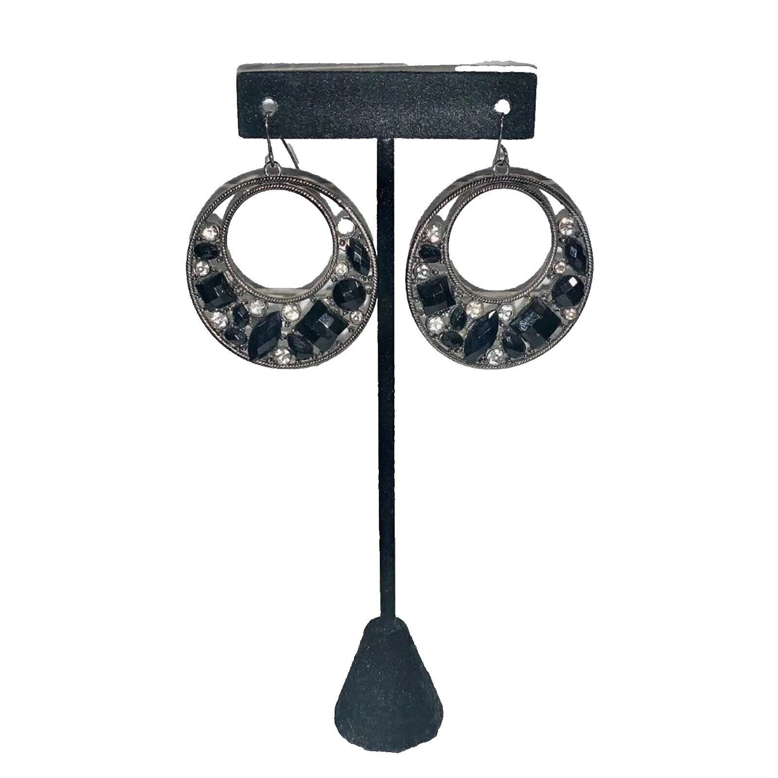 Hematite Hematite Hoop Fashion Earrings