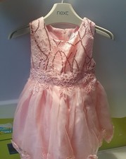 Baby girl 1yrs (70)Pink Party Tulle Mesh Dress Lace formal Birthday Wedding Dres