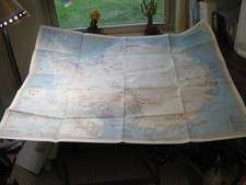 VINTAGE LARGE ANTARCTICA MAP National Geograp...