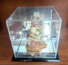 Acrylic Figurine Display Case with Black Base and Mirror Back