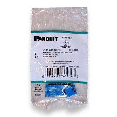 Panduit Cat6a CJ6X88TGBU Mini-Com RJ45 TG 10GIG Jack Module Blue