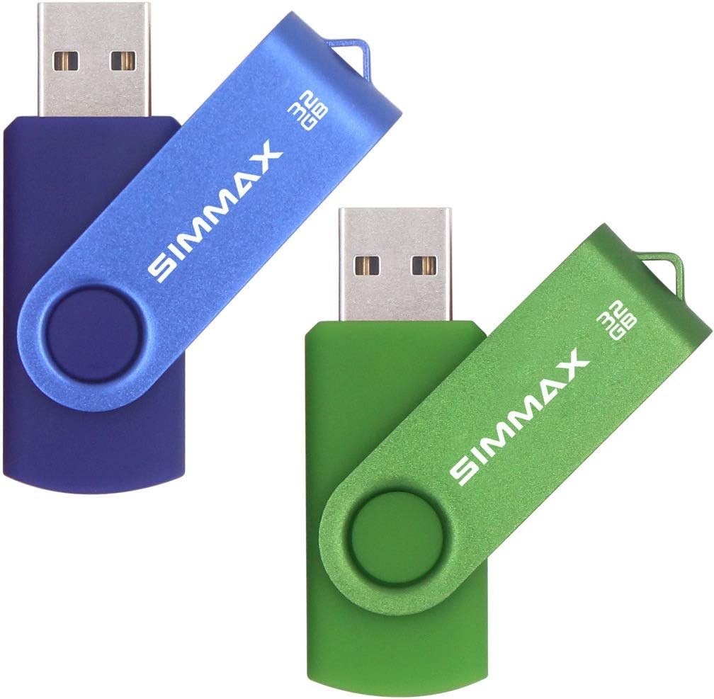 USB Flash Drives 2 Pack 32GB Memory Stick Swivel Design Thumb Drive USB Stick (