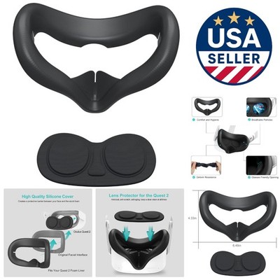 Silicone Face Cover Pad & Lens Protector for Oculus Quest 2 - Sweatproof