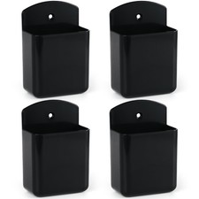 Remote Control Holder Wall Mount 4 PCS Black Self Adhesive Pen Storage Box