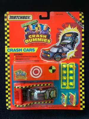 MATCHBOX CRASH DUMMIES ~ CRASH CARS  PLAYSET- 1992 BLACK CAR- NRFB