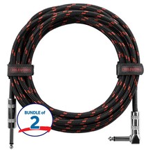 Gator Cableworks Backline Series Braided Instrument Cable - Black/Red, 10 foot