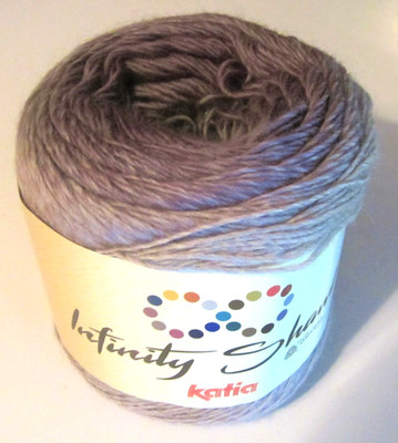 Katia INFINITY SHAWL Merino Wool knitting yarn plus 2 patterns #300 VIOLET GREY