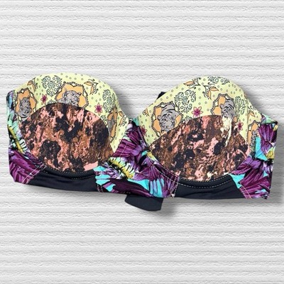 Maaji Strapless Bikini Top Small NWT Mixed Print Underwire Push Up Swim