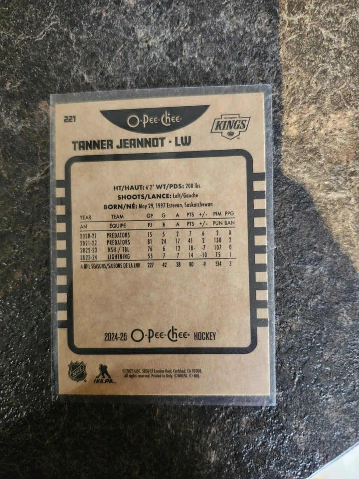 2024-25 O-Pee-Chee Retro Base Tanner Jeannot Card# 221 - Image 2 of 2