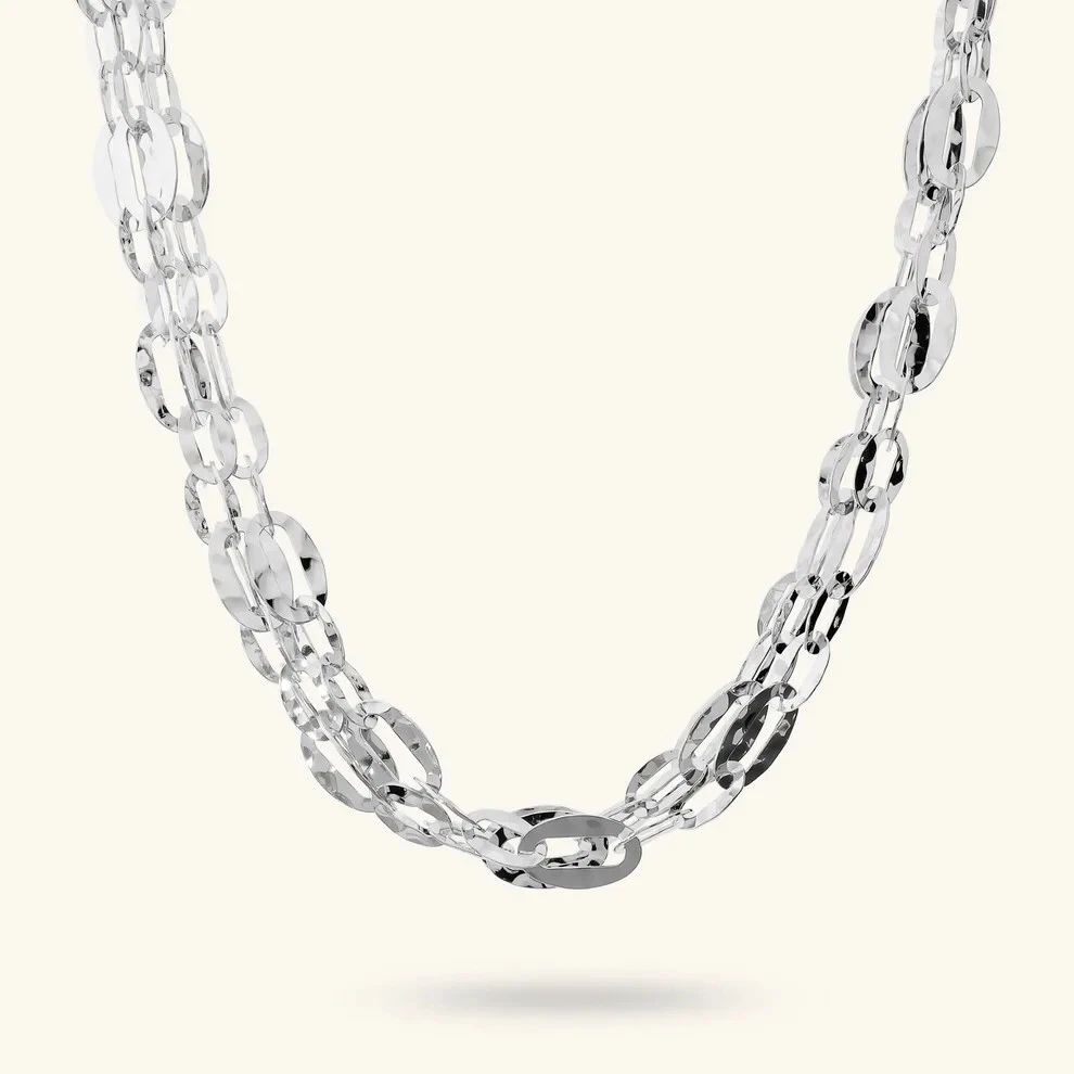 Collana Girocollo Donna Con Perle Di Turchese Sintetico E Acciaio Inox, 50 Cm, Con Scatola Regalo