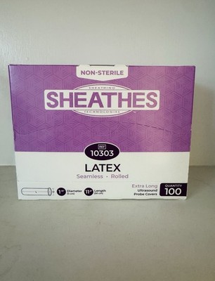 Sheathes Latex Ultrasound Probe Covers 1.18'' D x 11.8'' L Reference 10303 100/Box