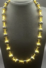 MMA Museum Of Modern Art Egyptian Revival Gold & Black Bead Necklace 