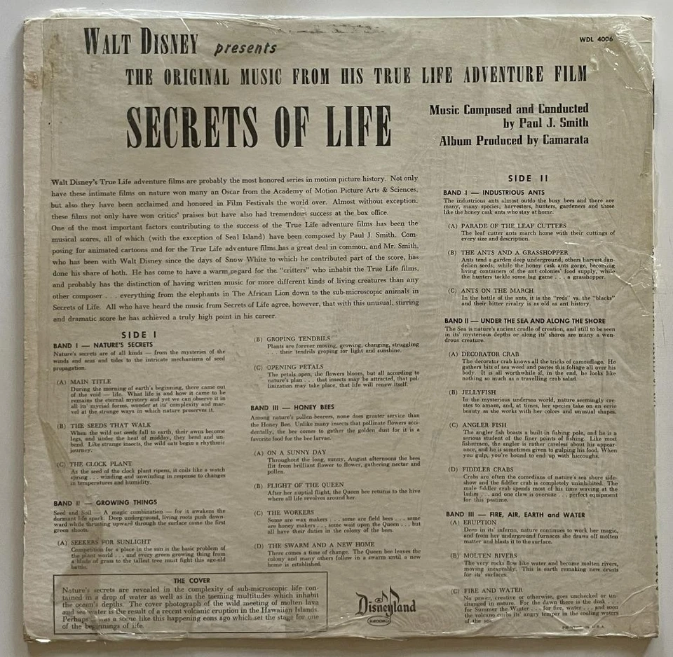 Secrets of Life OST (Paul J. Smith) LP Disneyland STEREO - Image 2 of 4