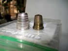 THIMBLES 2, sz 10 17mm heavy duty metal-second is gold color metal sz 7, VINTAGE — photo 6