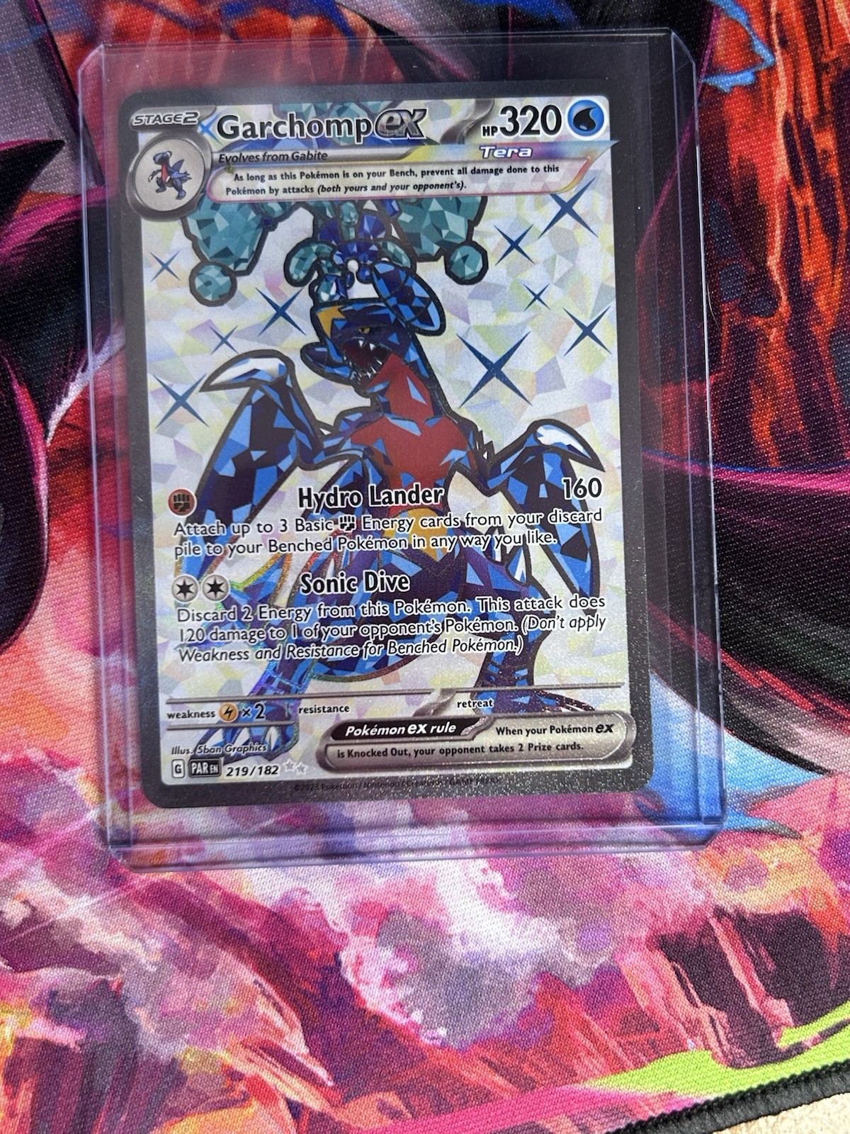 Garchomp EX 219/182 - Paradox Rift Pokemon TCG Holo Ultra Rare 2023 - NM