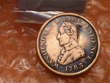 Buste militaire 1783 Washington et indépendance guerre révolutionnaire coloniale cuivre