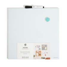U Brands 14x14 in Magnetic Tile Dry Erase Whiteboard, White, Easy to Arrange