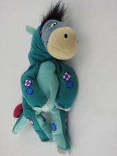 Disney Eeyore Plush Vintage Stuffed Donkey Toy Blue Patchwork Winnie The Pooh